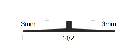 Vinyl No-Lip Joiner LVT 133 Mill Finish Aluminum - 1/8" (3 mm) x 1-1/2" x 12'