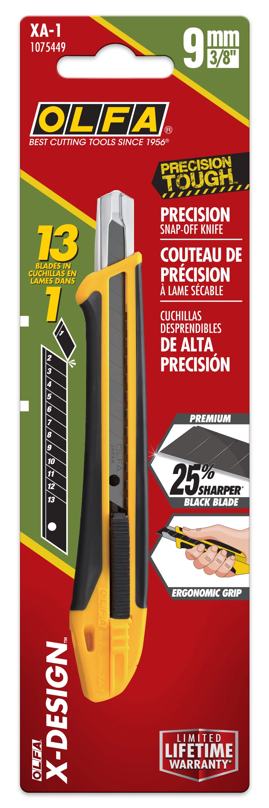 Utility Knife XA-1 Precision Cut 9 mm