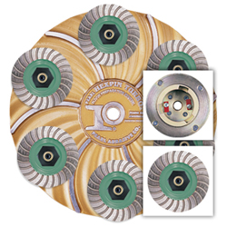 floor buffing machine accessory 15" Plate with 6 Diamond Cups