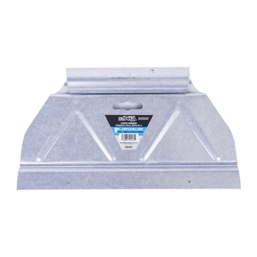 V-Notch Adhesive Spreader Tooltech ProXtro Galvanized Steel 1/32" x 1/16" x 1/32"