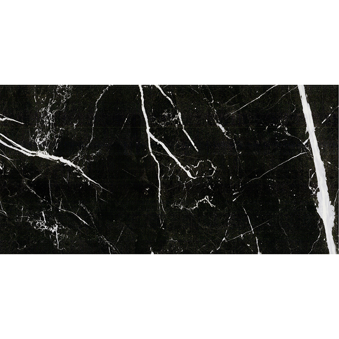 Tuiles de plancher Nero Marguina Lustré 12" x 24"