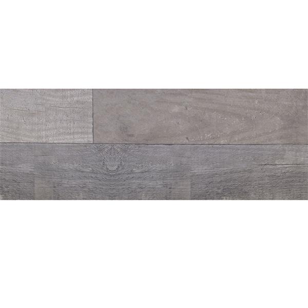 Tuiles de plancher Bois Flotte Gris Mat 7" x 24"
