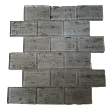 Mosaic Glass Mosaics Grey Glossy 12" x 12"