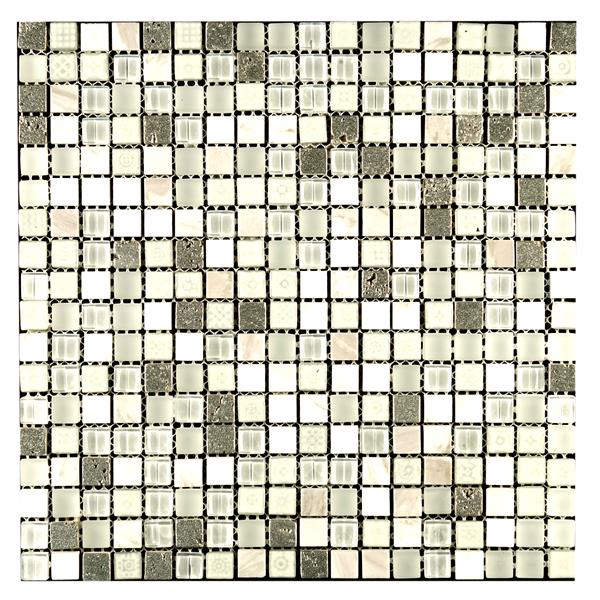 Mosaic Glass Mosaics Maya Stone Multi-finish 12" x 12"
