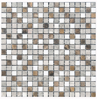 Mosaic Glass Mosaics Silverstone Glossy 12" x 12"