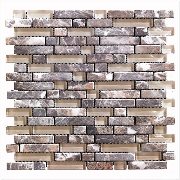 Mosaic Glass Mosaics Stone Multi-finish 12" x 12"