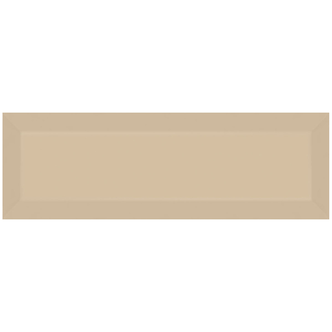Tuiles murales Tiffany Beveled Beige Lustré 4" x 12"