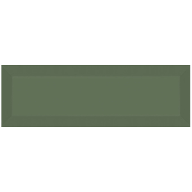 Tuiles murales Tiffany Beveled Green Lustré 4" x 12"
