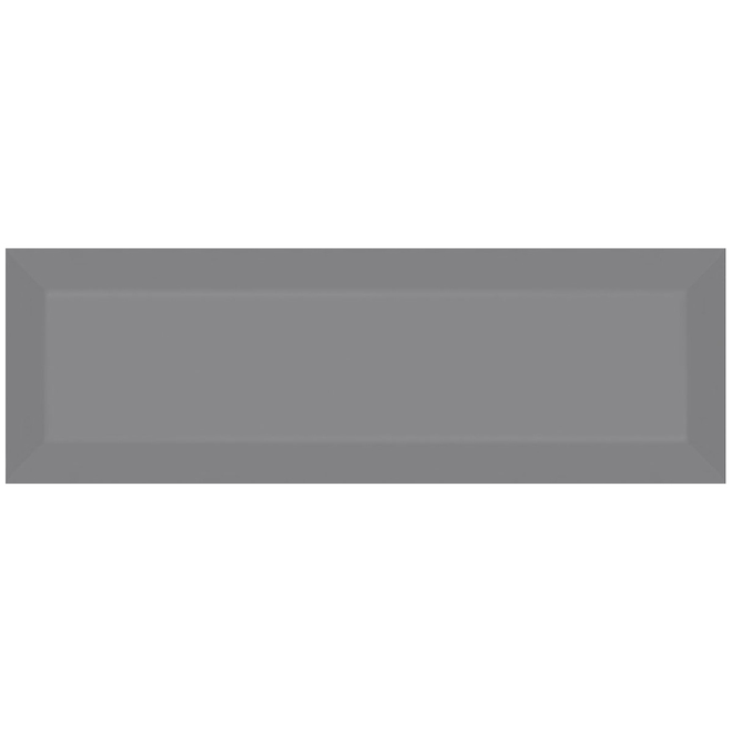 Tuiles murales Tiffany Beveled Grey Lustré 4" x 12"