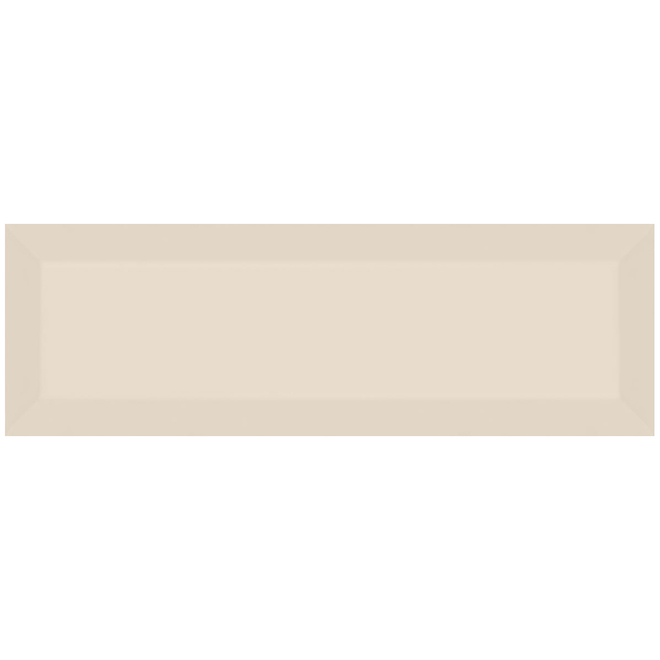 Tuiles murales Tiffany Beveled Ivory Lustré 4" x 12"