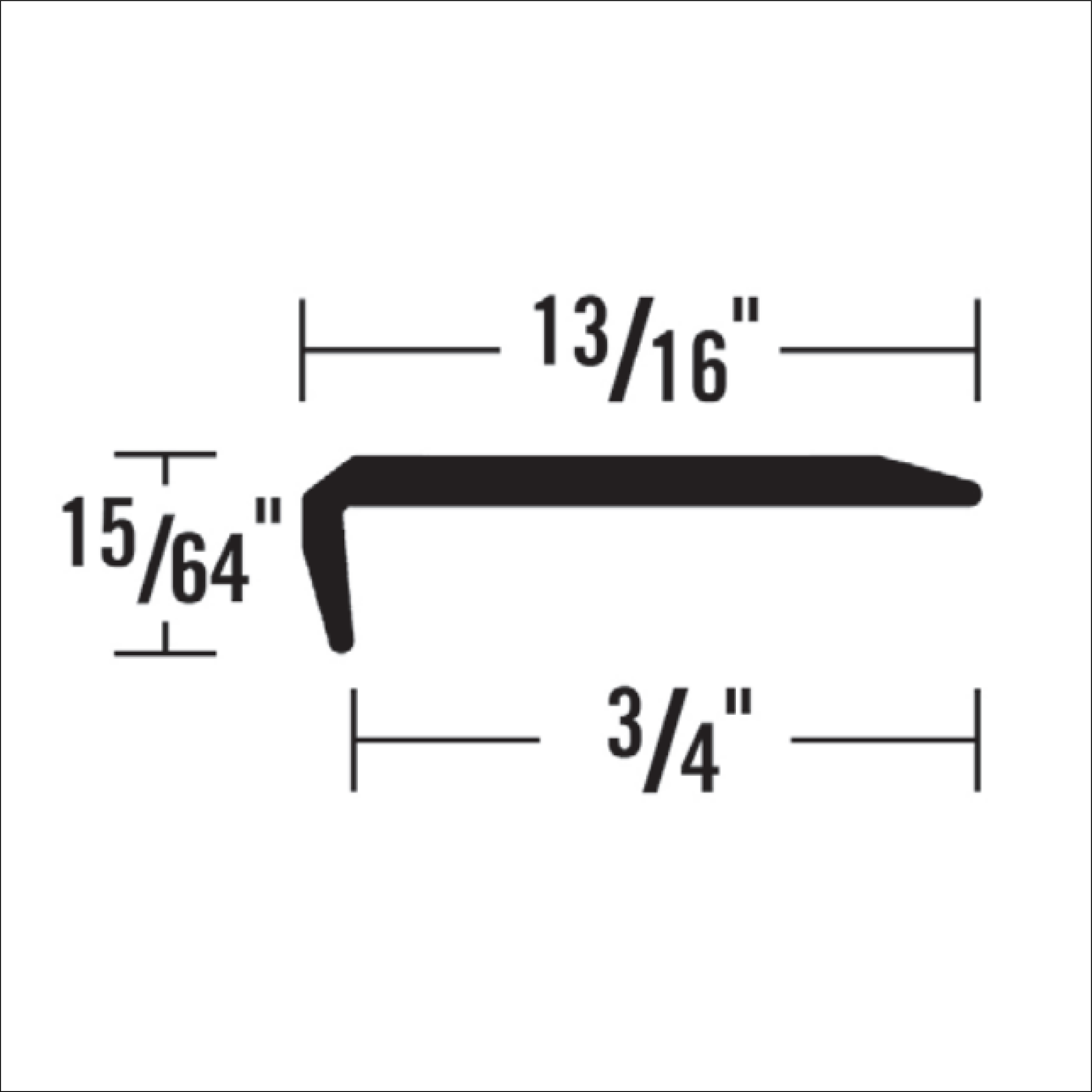 Edge Profile TM21 Buffed Anodized Aluminum - (19 mm) 3/4" x 12'