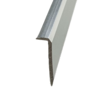 Plain Facing Nosing Buffed Anodized Aluminum Brushed Silver 1/4" (6.4 mm) x 7/8" x 12'