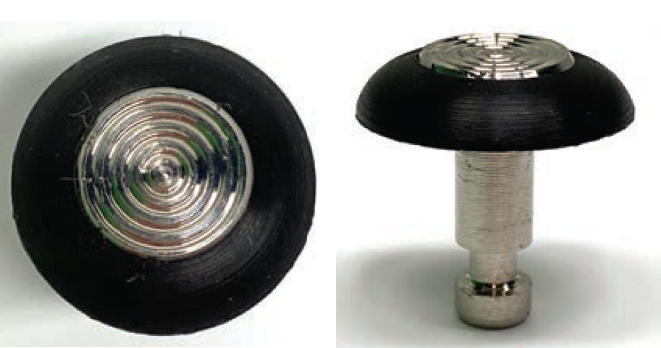 Advantage One Individual Domes Concentric Rings Black Carborundum with Stainless Steel Center 7/8"