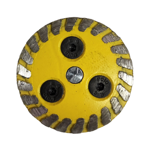 Mini-lame diamantées Turbo segmentées montées sur un adaptateur fileté 5/8"-11 CAMT pour meuleuse 1-9/16"
