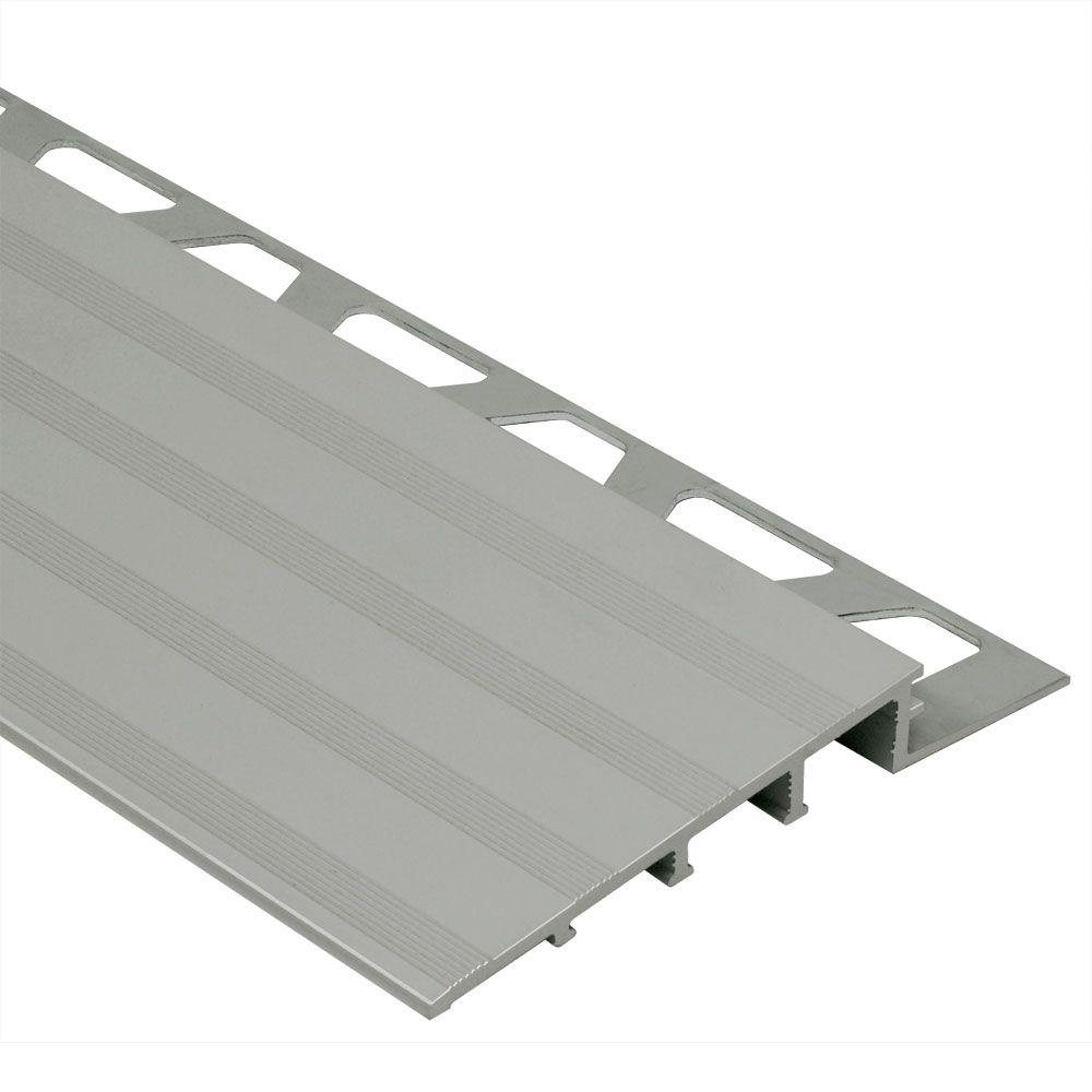 Schluter Systems Reno-V 0.375-in W x 98.5-in L Satin Anodized Aluminum Reducer Tile Edge Trim Schluter Systems Reno-V 0.375-in W x 98.5-in L Satin Anodized Aluminum Reducer Tile Edge Trim