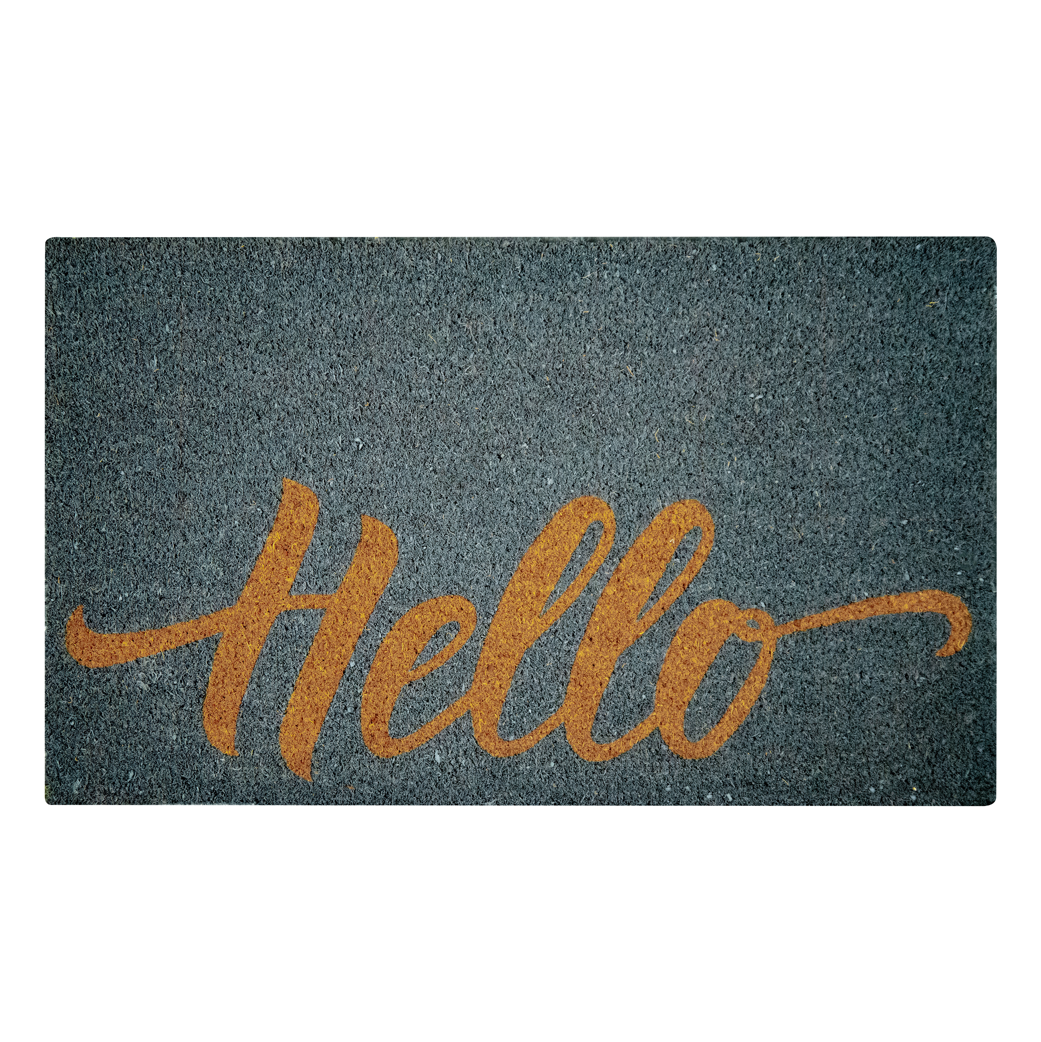 Entrance Mat "Hello" Coir Gray 18" x 30"