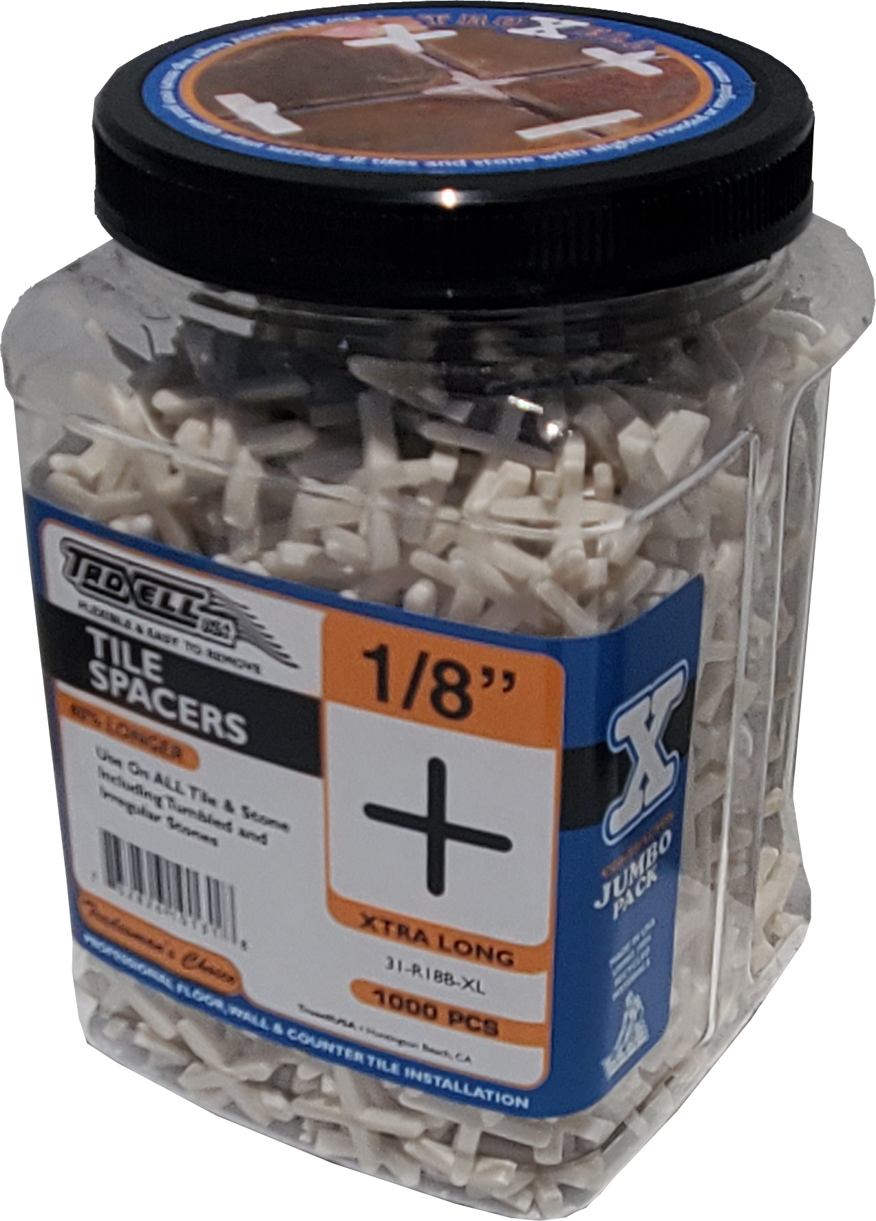 Espaceurs Daddy Long Legs en forme de croix 1/8" (paquet de 1000)