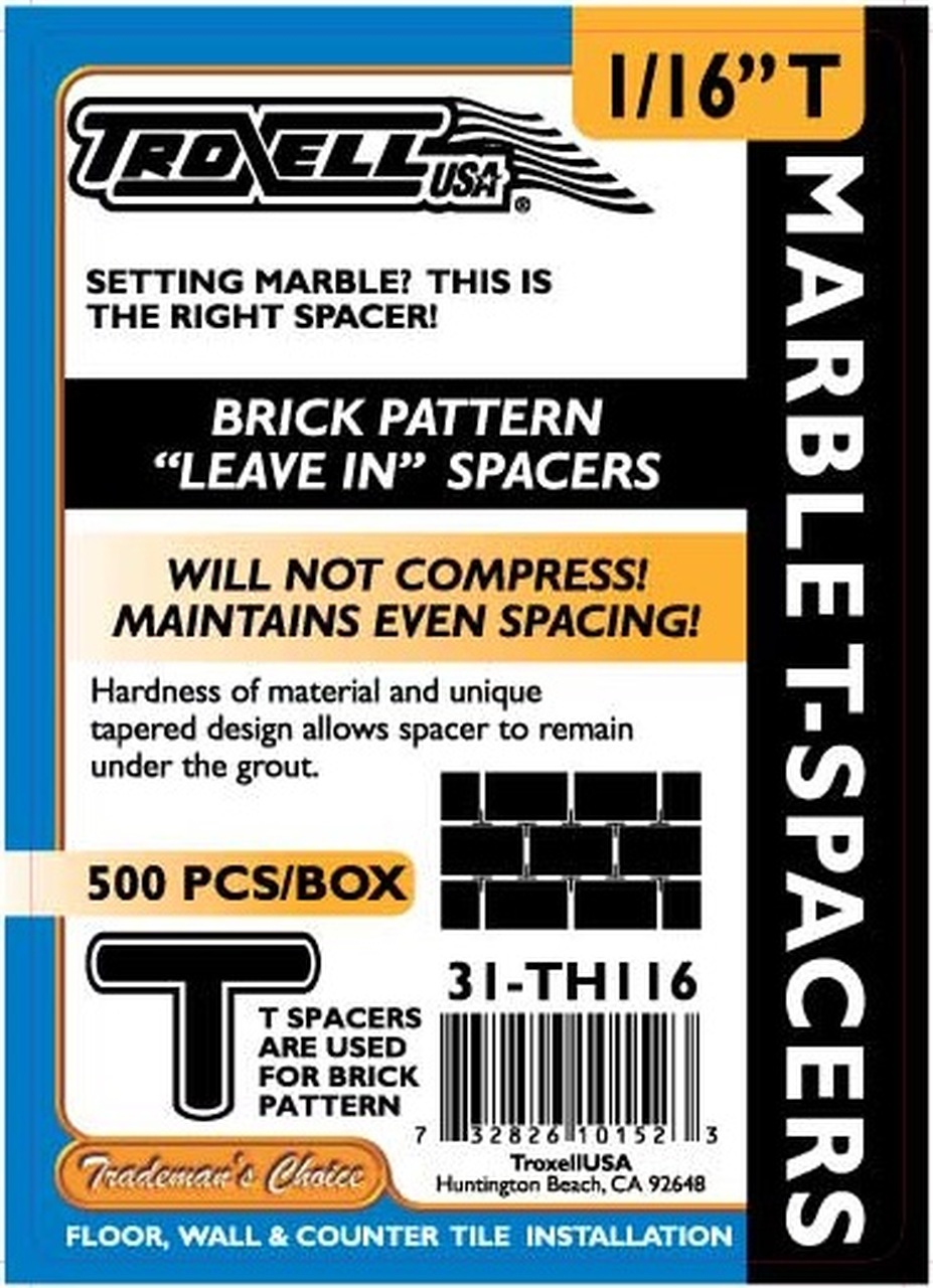Hollow T Spacers Leave-In 1/16" (Pack of 500)