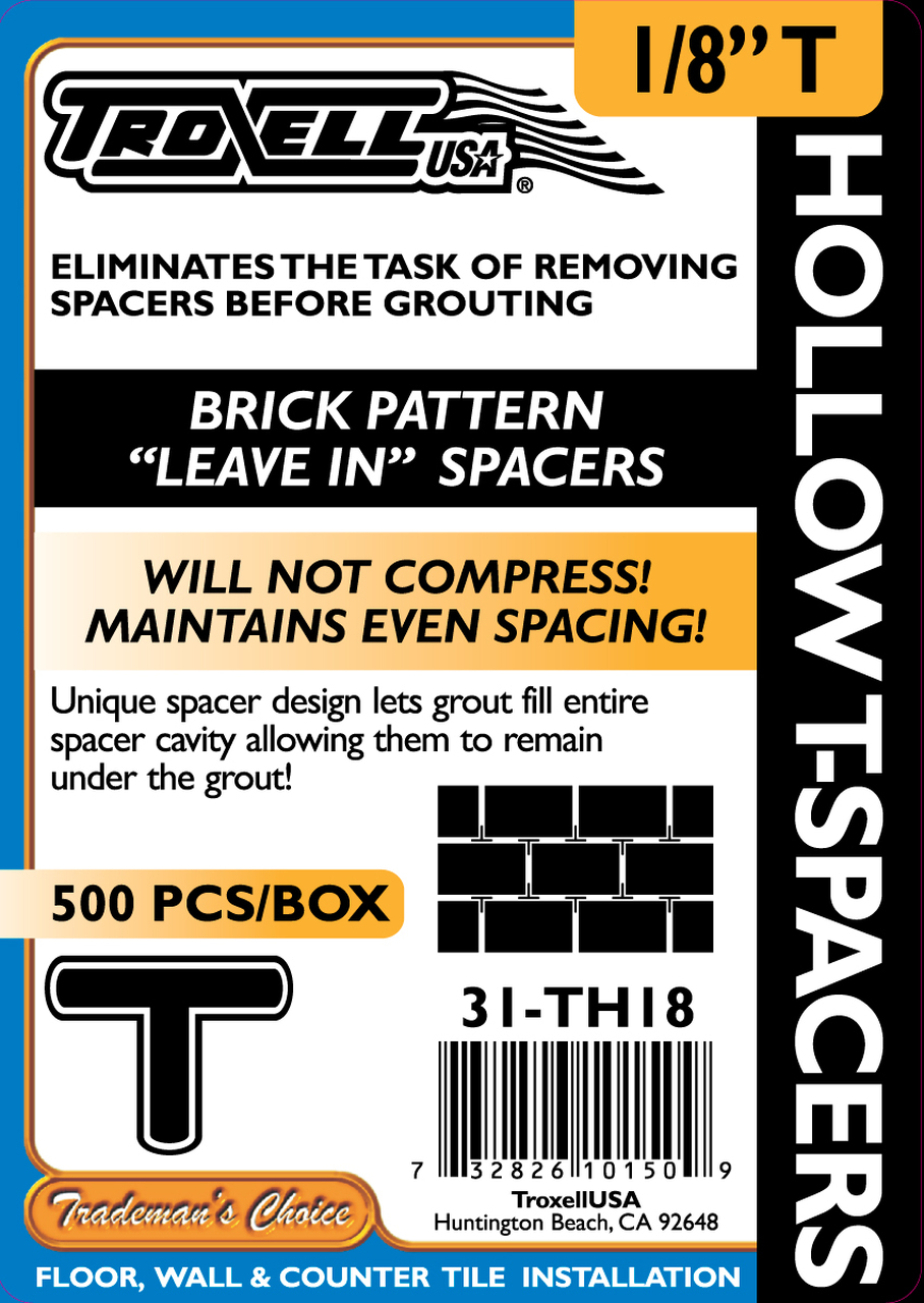 Hollow T Spacers Leave-In 1/8" (Pack of 500)