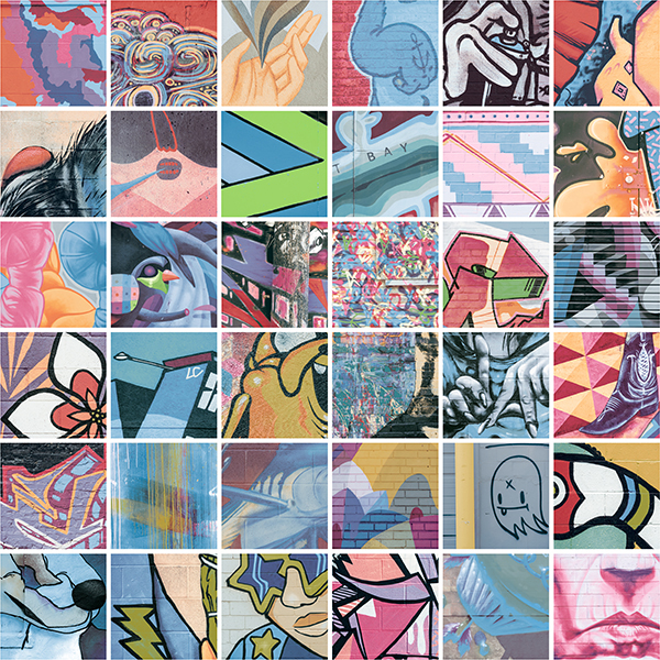 Floor Tiles New Graffiti Mix Mosaic Matte 12" x 12"