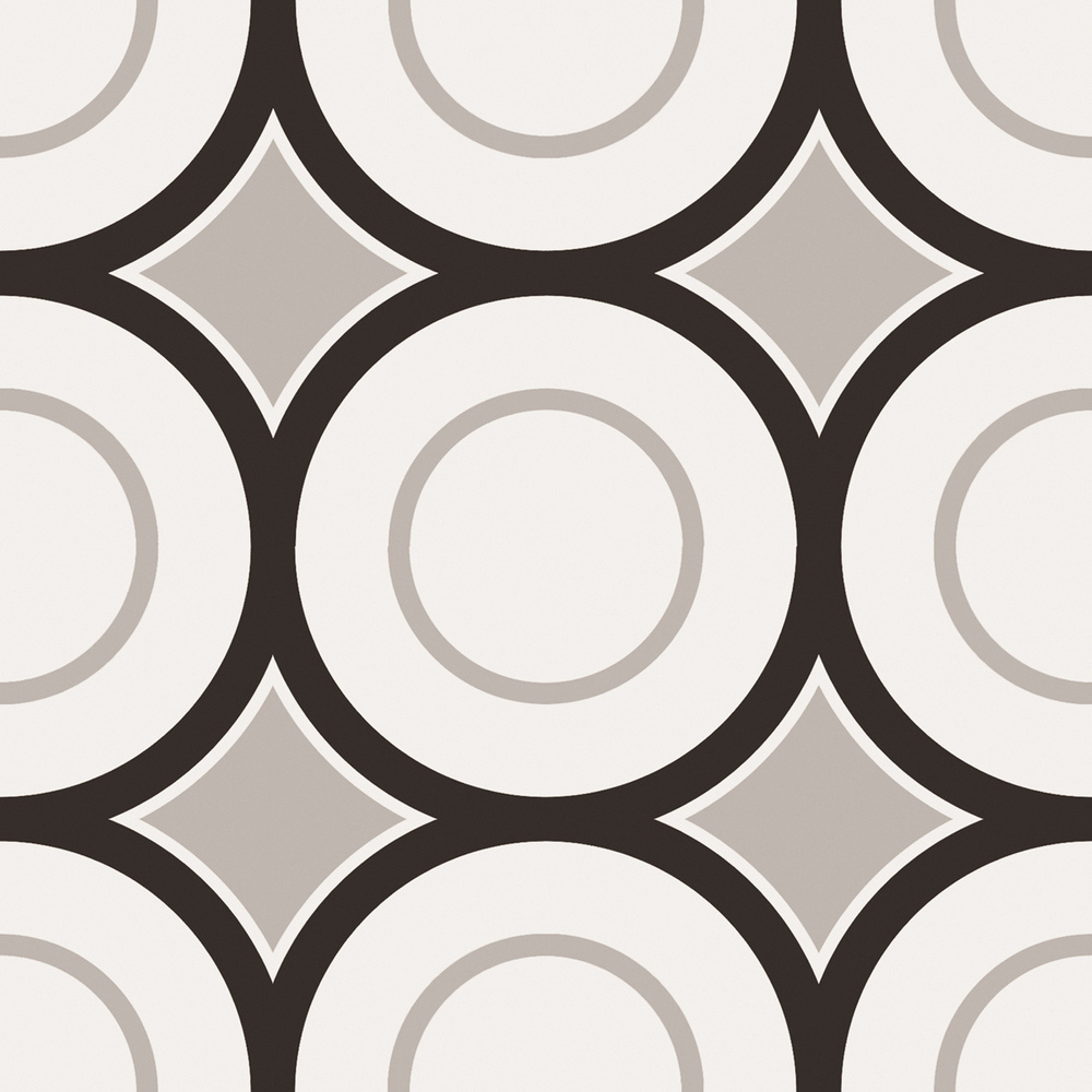 Floor Tiles Patchwork Black & White 05 Matte 8" x 8"
