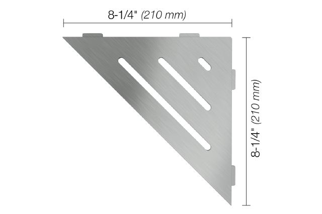 SHELF-E Étagère de coin triangulaire modèle Wave Acier inoxydable (V2) brossé