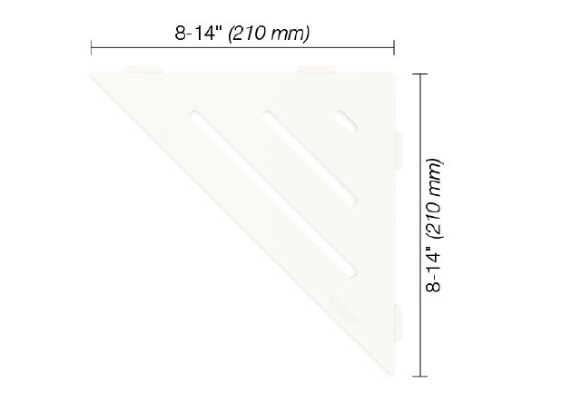 SHELF-E Triangular Corner Shelf Wave Design Aluminum Satin White