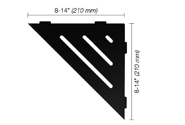 SHELF-E Étagère de coin triangulaire modèle Wave Aluminium Noir mat