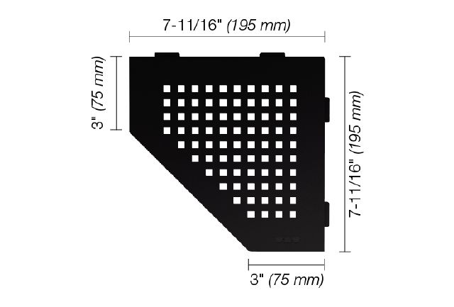 SHELF-E Étagère de coin pentagonale modèle Square Aluminium Noir mat
