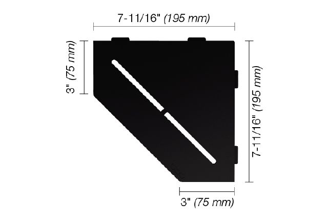 SHELF-E Étagère de coin pentagonale modèle Pure Aluminium Noir mat