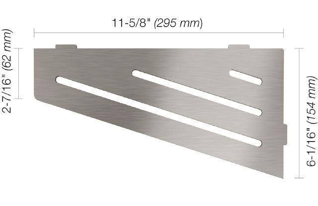 SHELF-E Quadrilateral Corner Shelf Wave Design Stainless Steel (V2) Brushed