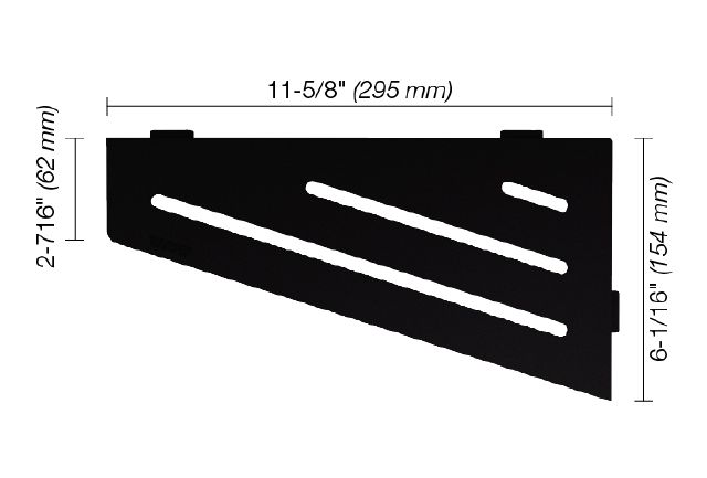 SHELF-E Étagère de coin quadrilaterale modèle Wave Aluminium Noir mat