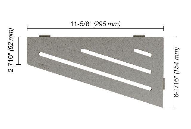 SHELF-E Quadrilateral Corner Shelf Wave Design Aluminum Stone Grey
