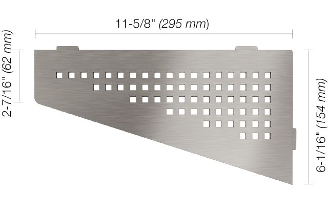 SHELF-E Étagère de coin quadrilaterale modèle Square Acier inoxydable (V2) brossé