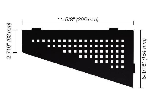 SHELF-E Étagère de coin quadrilaterale modèle Square Aluminium Noir mat