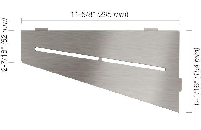 SHELF-E Étagère de coin quadrilaterale modèle Pure Acier inoxydable (V2) brossé