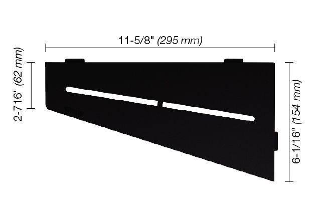 SHELF-E Quadrilateral Corner Shelf Pure Design Aluminum Satin Black
