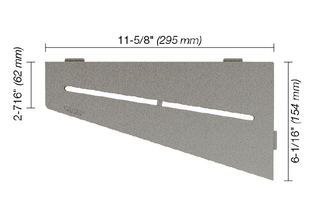 SHELF-E Quadrilateral Corner Shelf Pure Design Aluminum Stone Grey