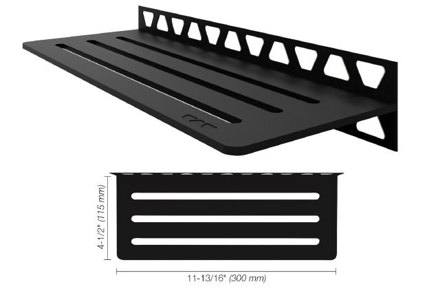 SHELF-W Étagère murale rectangulaire modèle Wave Aluminium Noir mat