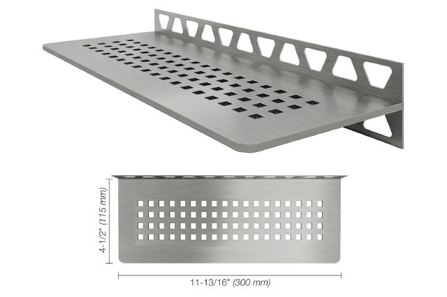 SHELF-W Rectangular Wall Shelf Square Design Stainless Steel (V2) Brushed