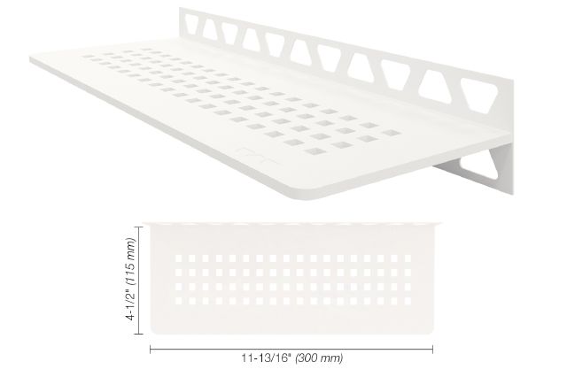 SHELF-W Rectangular Wall Shelf Square Design Aluminum Satin White