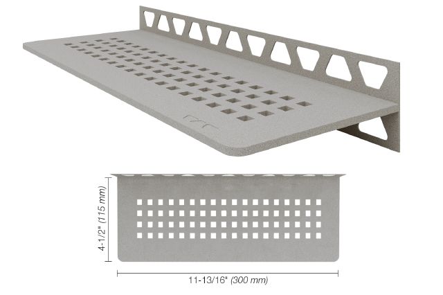SHELF-W Étagère murale rectangulaire modèle Square Aluminium Gris pierre