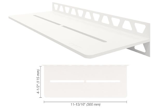 SHELF-W Rectangular Wall Shelf Pure Design Aluminum Satin White