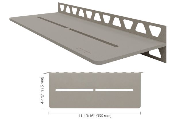 SHELF-W Étagère murale rectangulaire modèle Pure Aluminium Grège