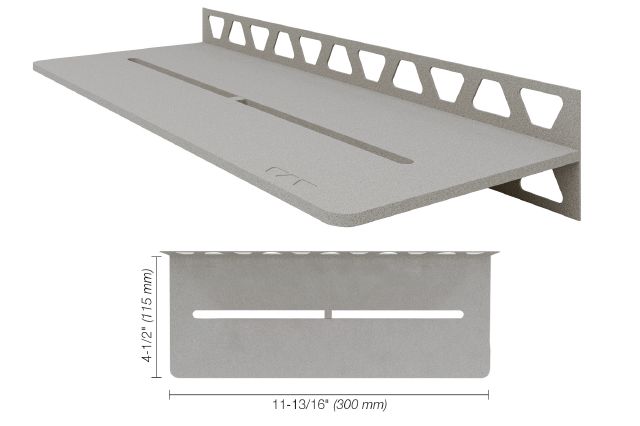 SHELF-W Rectangular Wall Shelf Pure Design Aluminum Stone Grey