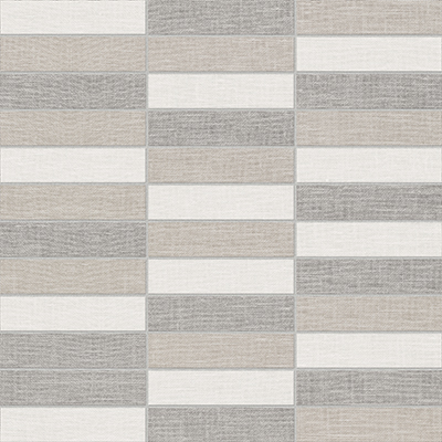 Mosaic Stacked Belgian Linen Light Blend Matte 12" x 12"