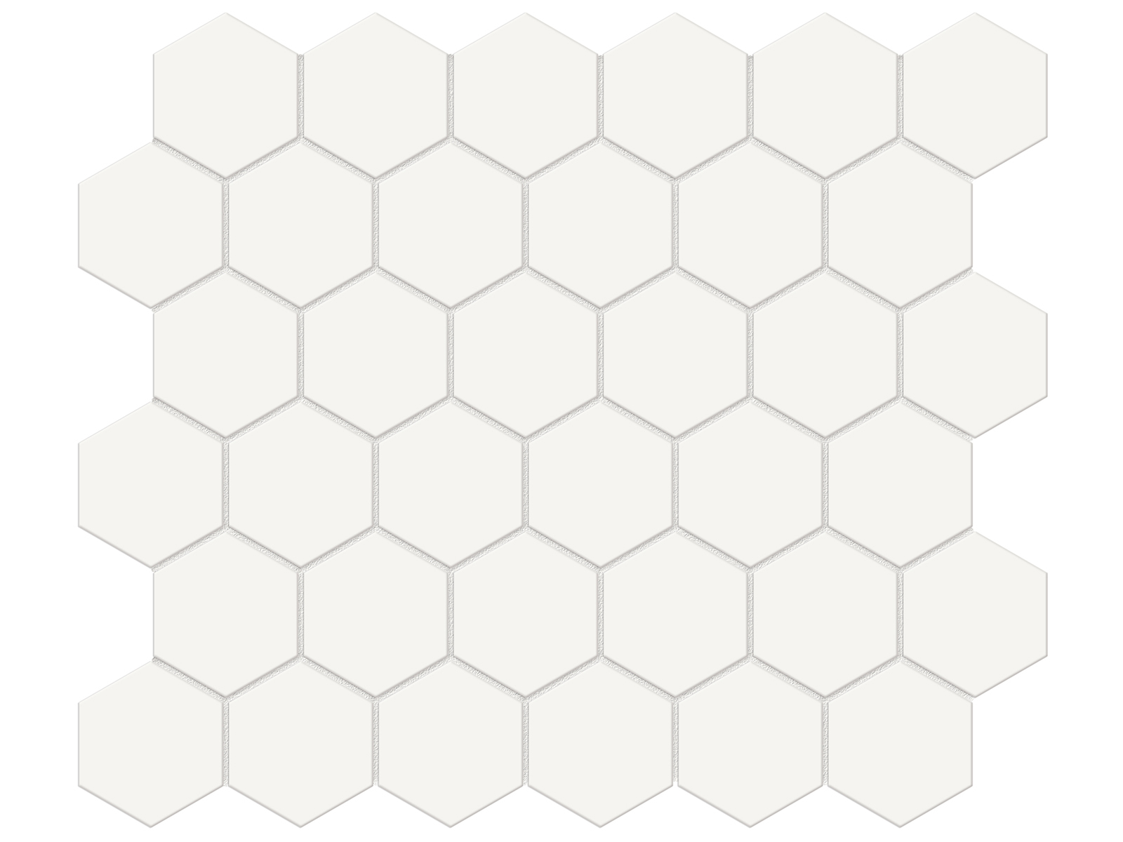 Mosaic Hexagon Soho Canvas White Matte 11" x 12"