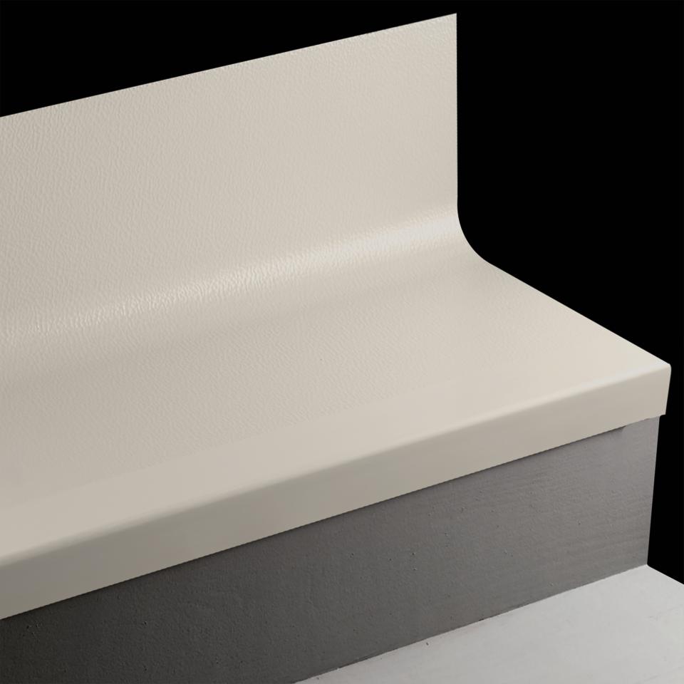 Angle Fit Rubber Stair Tread with Integrated Riser Hammered #VK7 Mt Rainier with Insert 36"