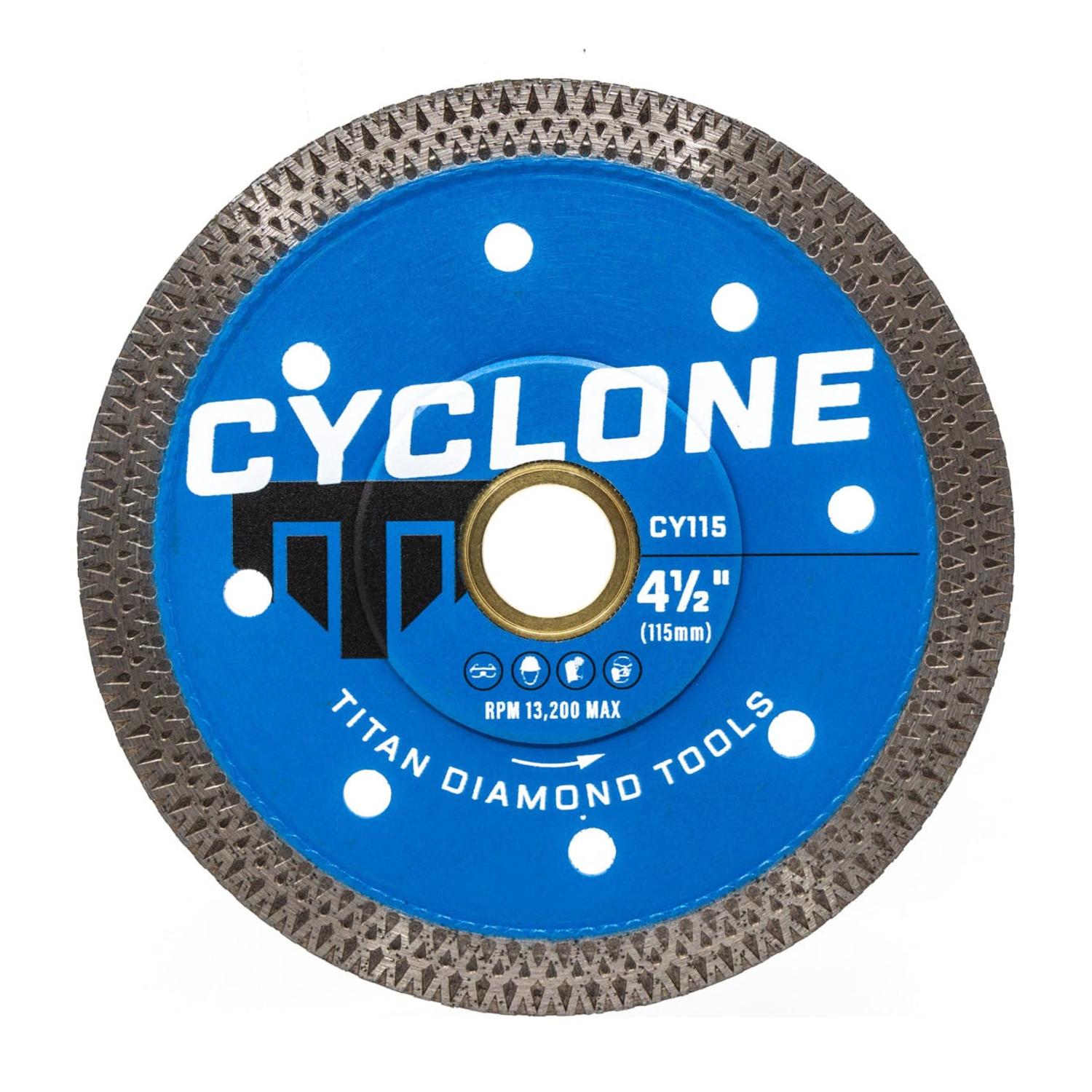 Titan Wet/Dry Diamond Mesh Tile Saw Blade Cyclone Turbo 4-1/2"