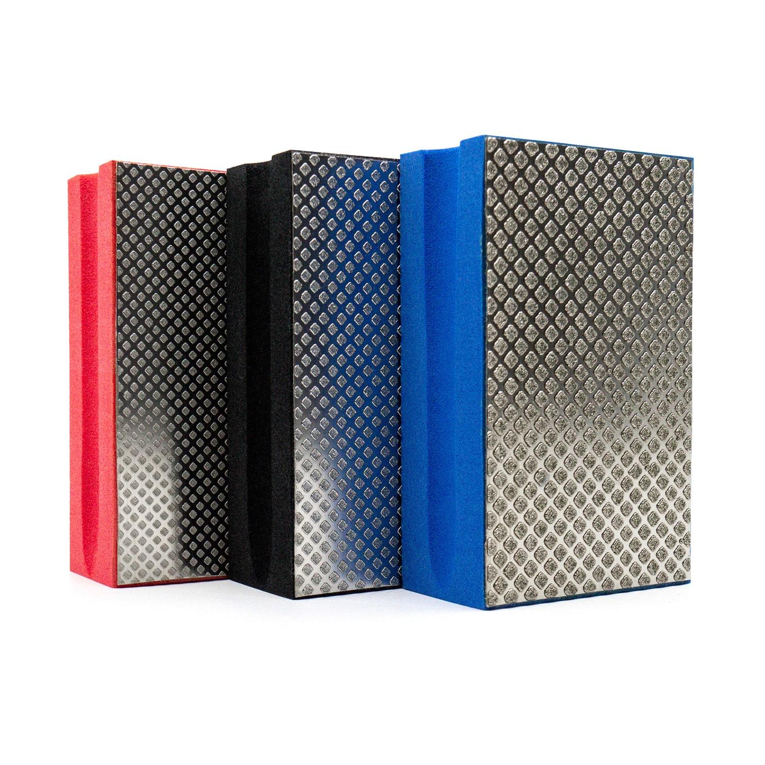 Titan Diamond Hand Polishing Pad Foam Blue 60 Grit - 1-1/4" x 2-3/8" x 3-3/4"